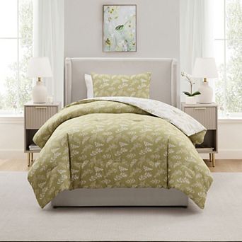 Nestl 3 pc Reversible Botanical Printed Comforter Bedding Set