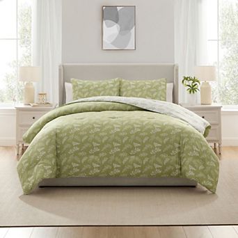 Nestl 3 pc Reversible Botanical Printed Comforter Bedding Set