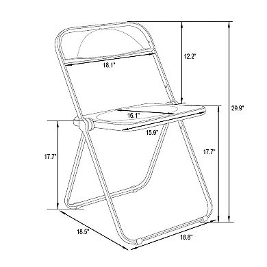 Leisuremod Lawrence 7-piece Acrylic Folding Dining Chair And Rectangular Dining Table Set