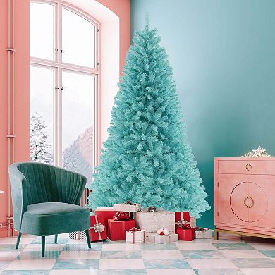 Costway 6/7 FT Artificial Xmas Tree with 758/1040 Branch Tips 280/380 Warm White LED Lights