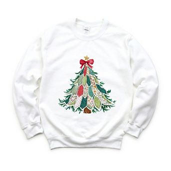 Christmas Tree Stitched - Women's Graphic Sweatshirt