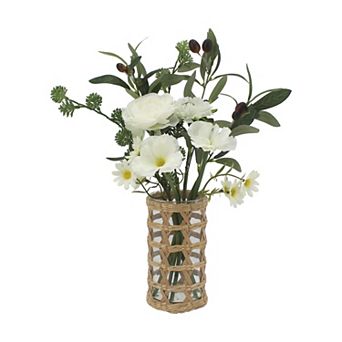 Everyday Decor Artificial Daisy & Olive Leaf Arrangement