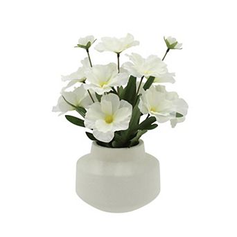 Everyday Decor Artificial Poppies in Textured Ceramic Vase