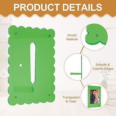 5x7 Inch Acrylic Floating Picture Frame for Wall or Tabletop Display, Hanging Photo Frame Stand