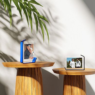 Acrylic Floating Picture Frame for Wall or Tabletop Display, Hanging Photo Frame Stand 4x6/5x7 inch