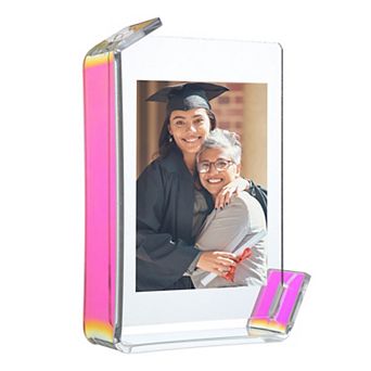Acrylic Floating Picture Frame for Wall or Tabletop Display, Hanging Photo Frame Stand 4x6/5x7 inch