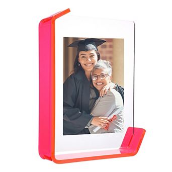 Acrylic Floating Picture Frame for Wall or Tabletop Display, Hanging Photo Frame Stand 4x6/5x7 inch