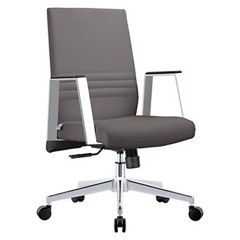 Leisuremod Aleen Office Chair In Upholstered Leather And Iron Frame With Swivel And Tilt