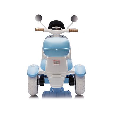 Whisen 24V Kids 3-Wheels Electric Ride-On Motorcycle with USB and Bluetooth