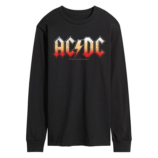 Men's ACDC Logo Distressed Long Sleeve Graphic Tee