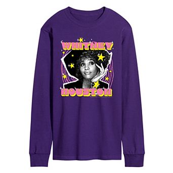 Men's Whitney Houston Stars Long Sleeve Graphic Tee