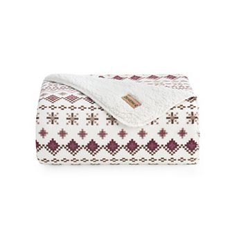 Bearpaw Badger Coco Plush and Sherpa Throw Blanket