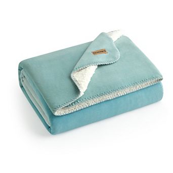 Bearpaw Badger Coco Flannel and Sherpa Throw Blanket