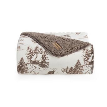 Bearpaw Badger Coco Plush and Sherpa Throw Blanket
