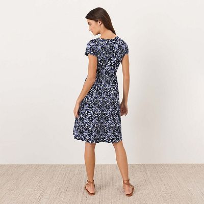logo fit & flare dress PACT Women's Organic Cotton Fit & Flare Crossover Dress