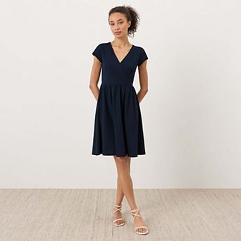Organic Cotton Fit and Flare Crossover Dress