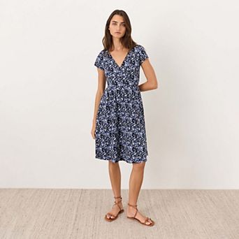 Organic Cotton Fit and Flare Crossover Dress