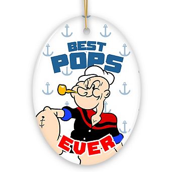 Best Pops Ever Ornament, Classic Popeye the Sailorman Dad Gift and Keepsake for Christmas