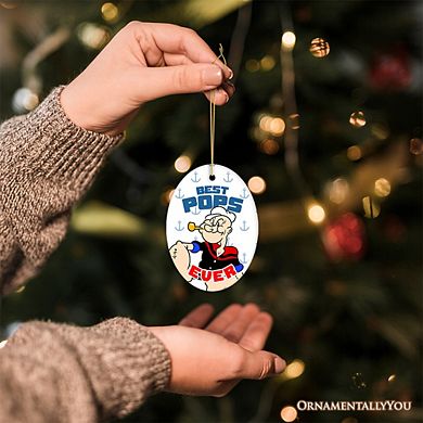 Best Pops Ever Ornament, Classic Popeye the Sailorman Dad Gift and Keepsake for Christmas