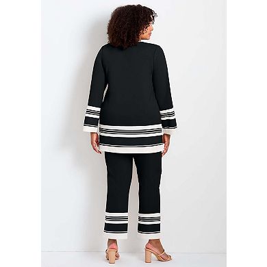 Avenue Women's Plus Size Border Stripe Tunic