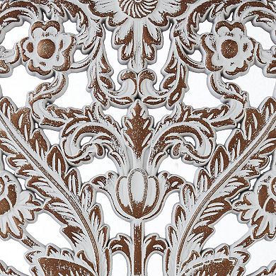 2 PCS Botanical Panel Distressed Carved Wood Wall Decor Set