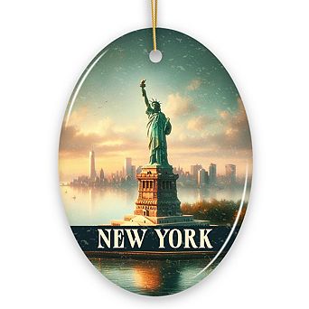 Iconic New York Statue of Liberty Ornament, Patriotic American Landmark Christmas Gift and Heritage