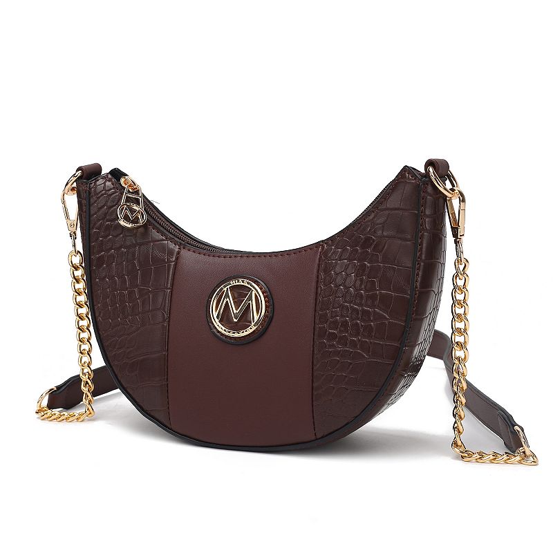 MKF Collection Amira Croc-Embossed Faux Leather Shoulder Bag, Brown