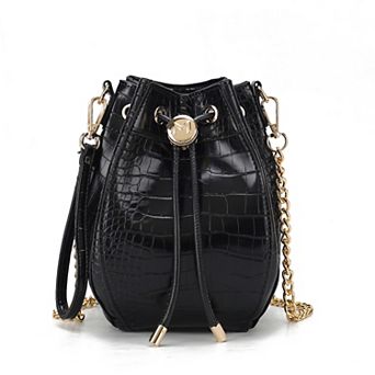 MKF Collection Cassidy Croc-Embossed Faux Leather Hobo Bucket Bag