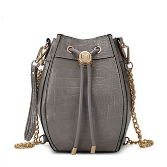 MKF Collection Cassidy Croc-Embossed Faux Leather Hobo Bucket Bag