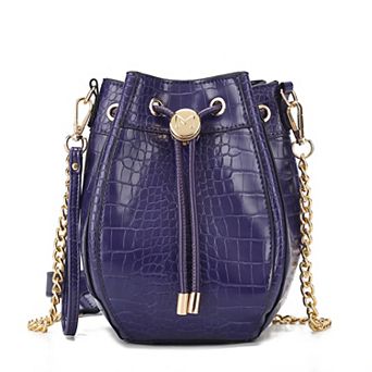 MKF Collection Cassidy Croc-Embossed Faux Leather Hobo Bucket Bag