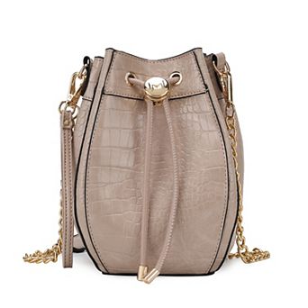 MKF Collection Cassidy Croc-Embossed Faux Leather Hobo Bucket Bag