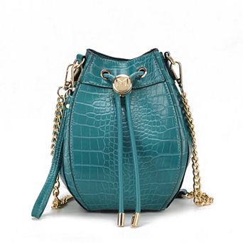 MKF Collection Cassidy Croc-Embossed Faux Leather Hobo Bucket Bag