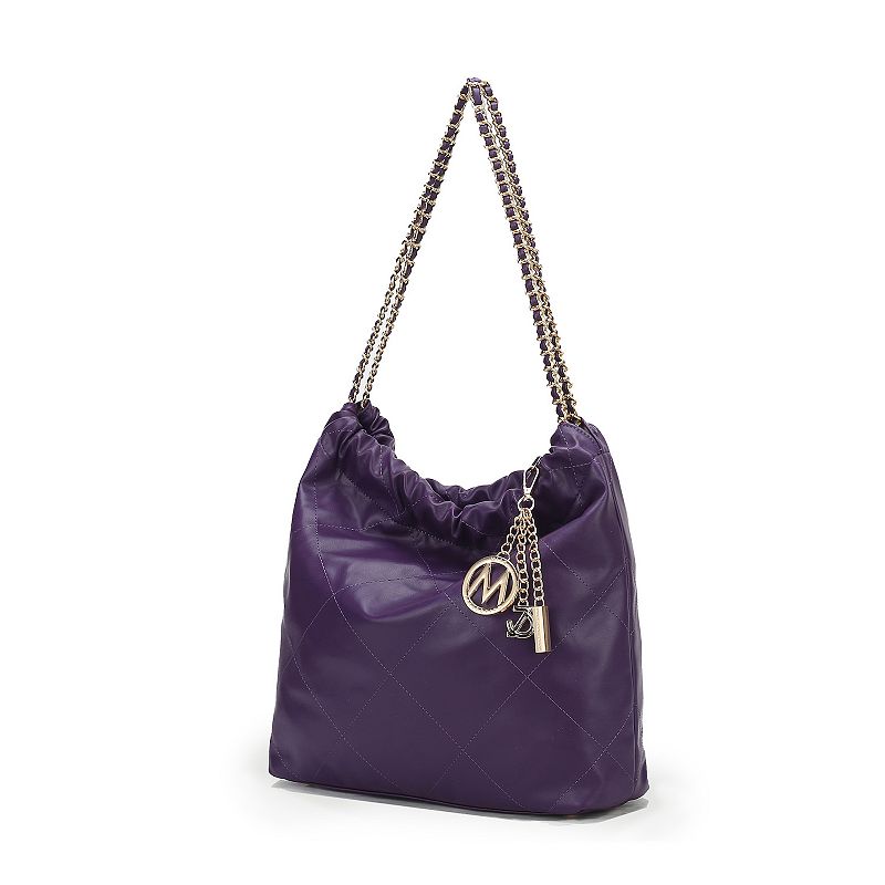 MKF Collection Celestine Quilted Shoulder Bag, Purple