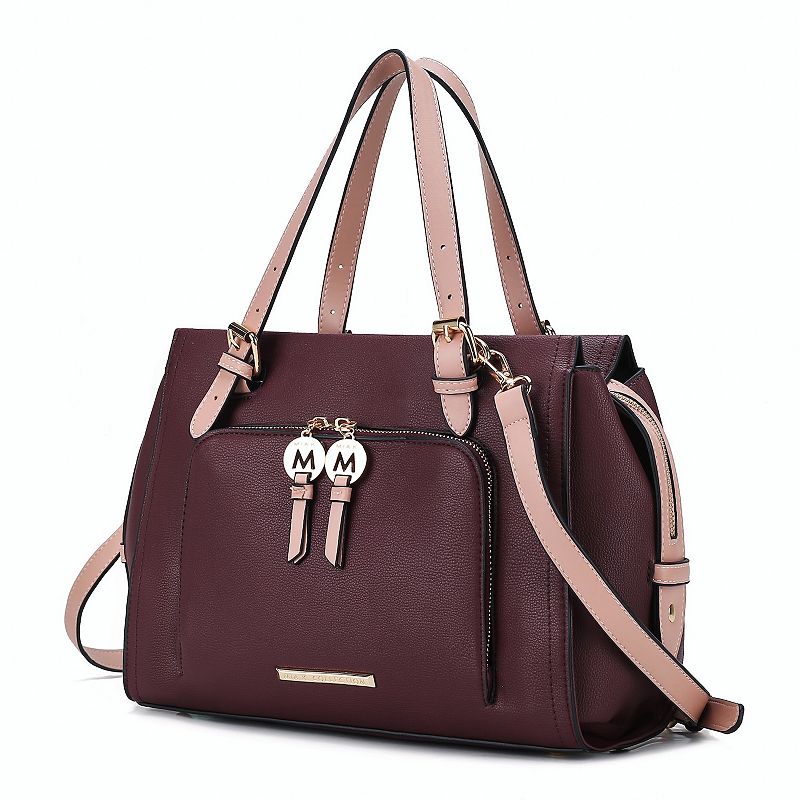MKF Collection Elise Faux Leather Satchel Bag, Red Blush