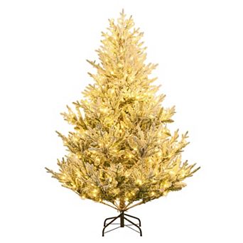 Costway 6/7/8 FT Artificial Christmas Tree with 762/1074/1470 Flocked Branch Tips