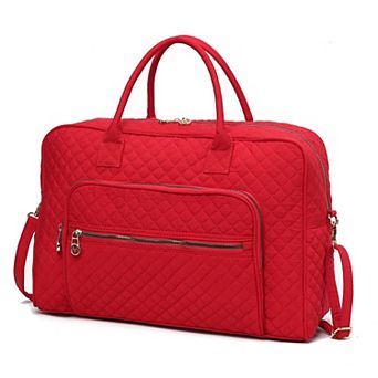 MKF Collection Jayla Solid Quilted Cotton Duffel Bag