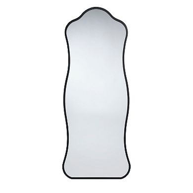 Ari Floor Mirror, Metal Wavy Frame, Hand Forged Iron