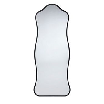 Ari Floor Mirror, Metal Wavy Frame, Hand Forged Iron