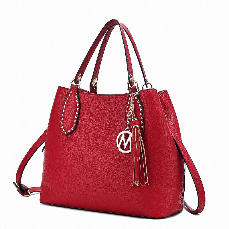 MKF Collection Lana Faux Leather Hobo Bag, Red