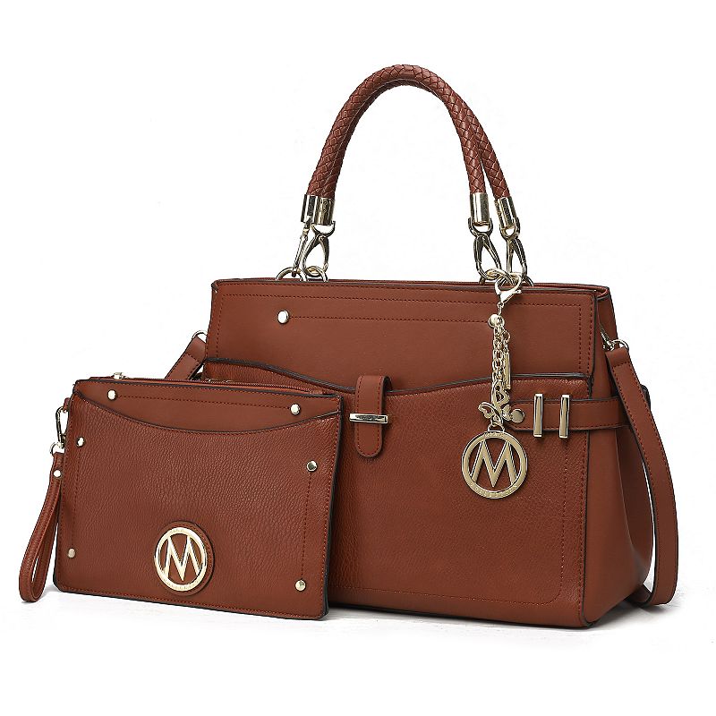 MKF Collection Tenna Faux Leather Satchel Bag, Red