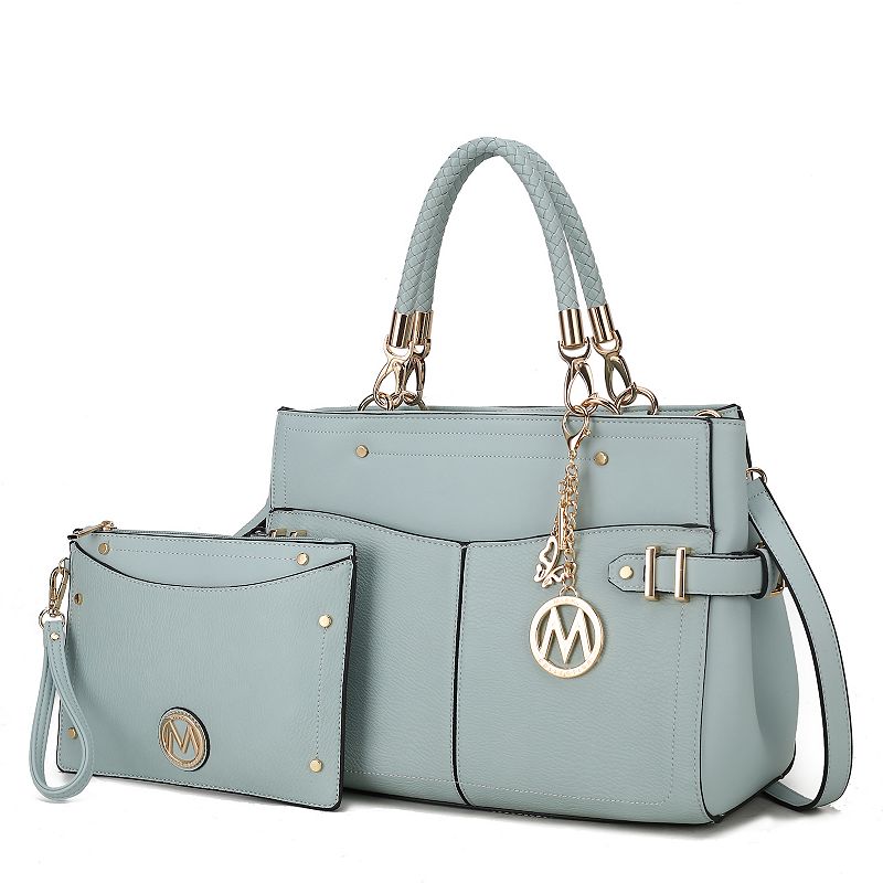 MKF Collection Tenna Faux Leather Satchel Bag, Seafoam