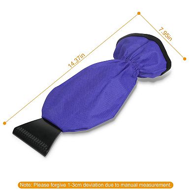 Ice Scraper Glove for Car Windshield Fleece-Lined Winter Snow Scraper Mitt Keeps Hands Warm
