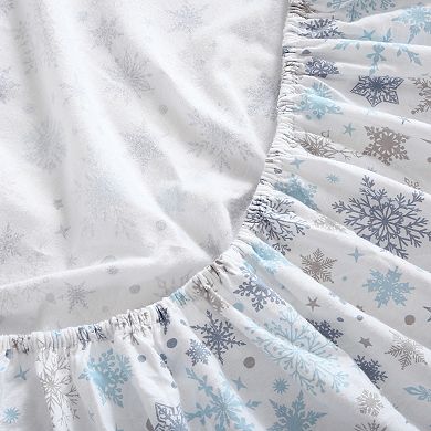 Christmas Sheets Set,100% Cotton Printed Bed Sheet Set with 16" Deep Pocket, Winter Holiday Sheets