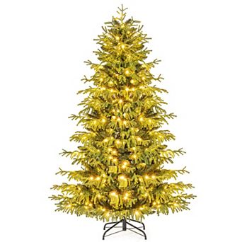 Costway 6/7/8 FT Artificial Christmas Tree with 270 LED Lights, 746 Branch Tips for Home Party