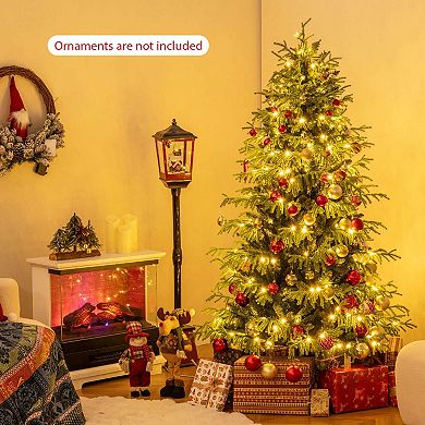 Costway 6/7/8 FT Artificial Christmas Tree with 270 LED Lights, 746 Branch Tips for Home Party