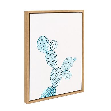 Sylvie Blue Cactus Framed Canvas by Simon Te of Tai Prints 18 in. x 24 in.