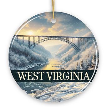 Scenic West Virginia New River Gorge Bridge Christmas Ornament, Landscape Appalachian State Gift