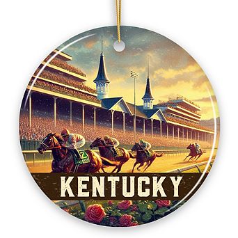 Iconic Kentucky Horse Racing Ornament, Churchill Downs Christmas Gift and Derby Heritage Decor