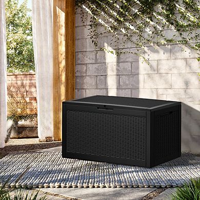 100 Gal. Outdoor Resin Waterproof Deck Box with Lockable Lid
