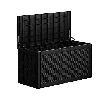 100 Gal. Outdoor Resin Waterproof Deck Box with Lockable Lid